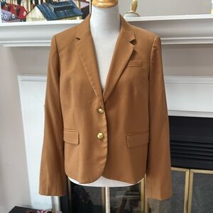 J Crew Schoolboy Blazer 14 reg. Never worn. Camel colored wool blend blazer.